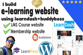 develop wordpress lms website and learndash lms