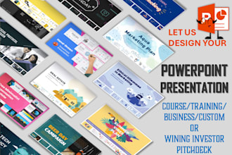 design professional pitch deck, training powerpoint presentation