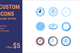 make creative custom icon set in any style