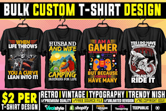 do custom t shirt design for merch by amazon