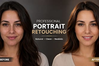 professionally retouch portraits and skin in photoshop