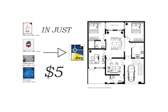 convert pdf, image, hand sketch into autocad dwg