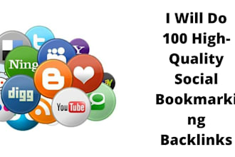 do 100 social bookmarking high quality backlinks