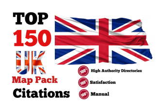 create top 150 UK map pack citations for local business
