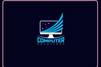 do a modern computer logo for your business