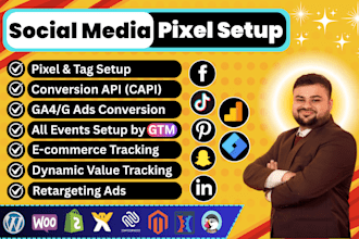 setup meta facebook tiktok pixel conversion api google analytics 4 tracking GTM