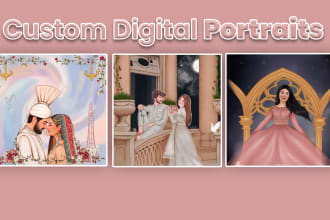 custom digital watercolor portraits, weddings, or any anniversary gift image