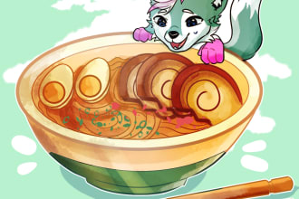 draw food theme chibi for your furry character