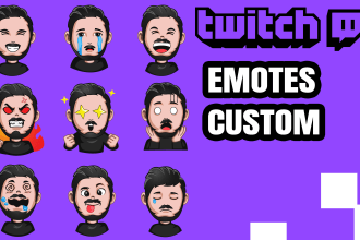 create amazing custom twitch emoticon, sub badge, sticker