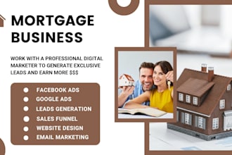 generate mortgage leads, design mortgage website mortgage landing page