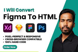 convert figma to html, psd to html with responsive
