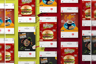 create a social media food banner or food flyer and a food poster