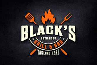 design professional restaurant, food, buffet, bbq, cafe logo