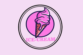 make professional awesome ice cream logo with best service