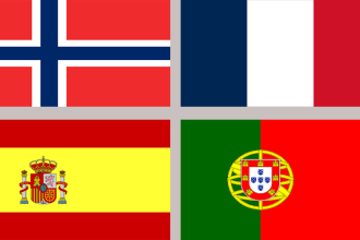 manually translate english to norwegian, french, spanish