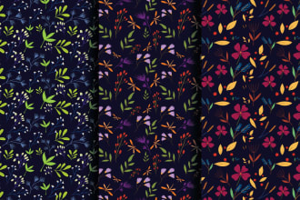 give you floral, repeat, fabric, seamless, pattern design