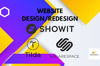 develop design or redesign showit squarespace or  tilda website