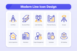 design express custom line art icon for website landing page
