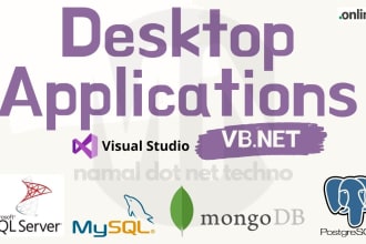 do visual basic dot net desktop applications with mongodb mssql postgresql mysql