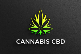 design modern cannabis weed natural hemp cbd oil logo