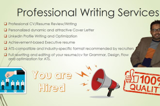 edit or create your CV and job cover letter and linkedin profile optimization