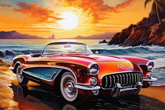 draw a custom car portrait of your picture