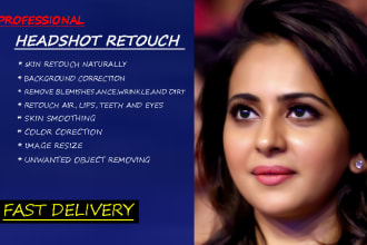 do professinal headshot retouch and portrait retouch with natural beauty image
