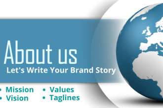 write a perfect brand story, business bio, mission and vision statement