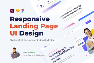 design a responsive landing page UI UX in figma