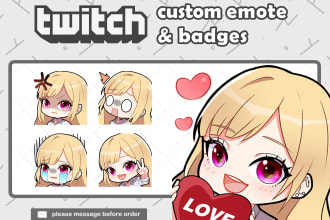 create cute twitch emote and sub badges