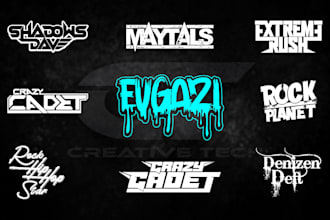 design custom dj rock music producer band and typography logo