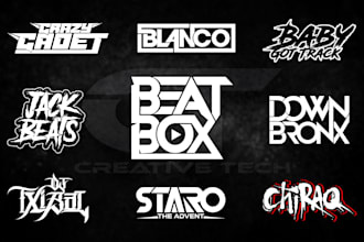design unique music edm hiphop dj producer typography band brand logo