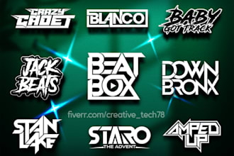design unique music edm hiphop dj producer typography band brand logo