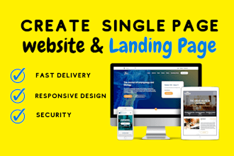 create landing page website or one page website within 20 hours