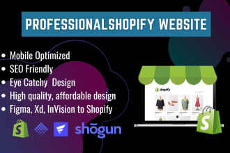 develop shopify store figma, PSD to shopify, xd to shopify