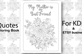 design floral inspirational  quotes coloring book pages