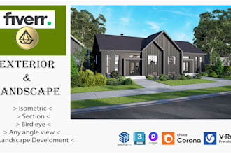 create 3d photo realistic exterior and landscape