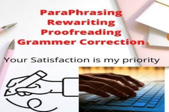 rewrite, rephrase, paraphrase and proofread your content