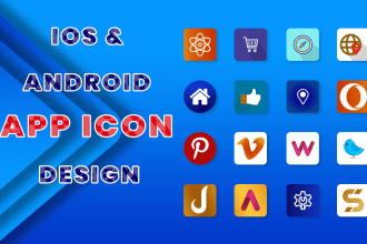 creative professional, mobile app and website icons, and logo