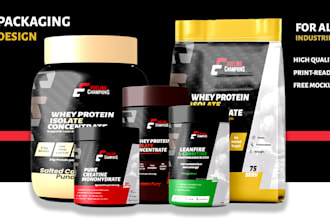 create product label, jar, supplement cosmetics and packaging design
