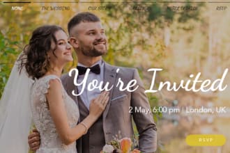 design wedding website for invitations, rsvp, photo gallery