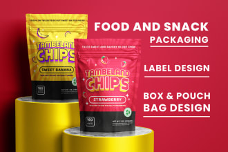 create food and snack product packaging or label design