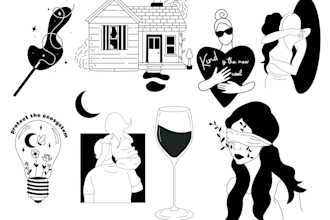 create black and white minimalist tattoo