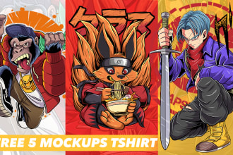 do cartoon tshirt design illustration for streetwear