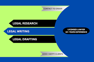 do legal research, legal writing, and legal drafting in any area of law