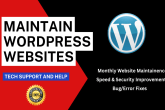 do wordpress website maintenance and support, bug fix