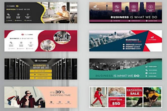 design facebook cover, linkedin, twitter, youtube banner or header