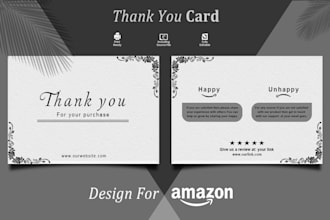 design unique business card and thank you card