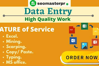 be your virtual assistant for data entry typing work