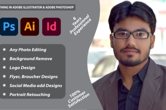 do any project in adobe photoshop, illustrator and indesign